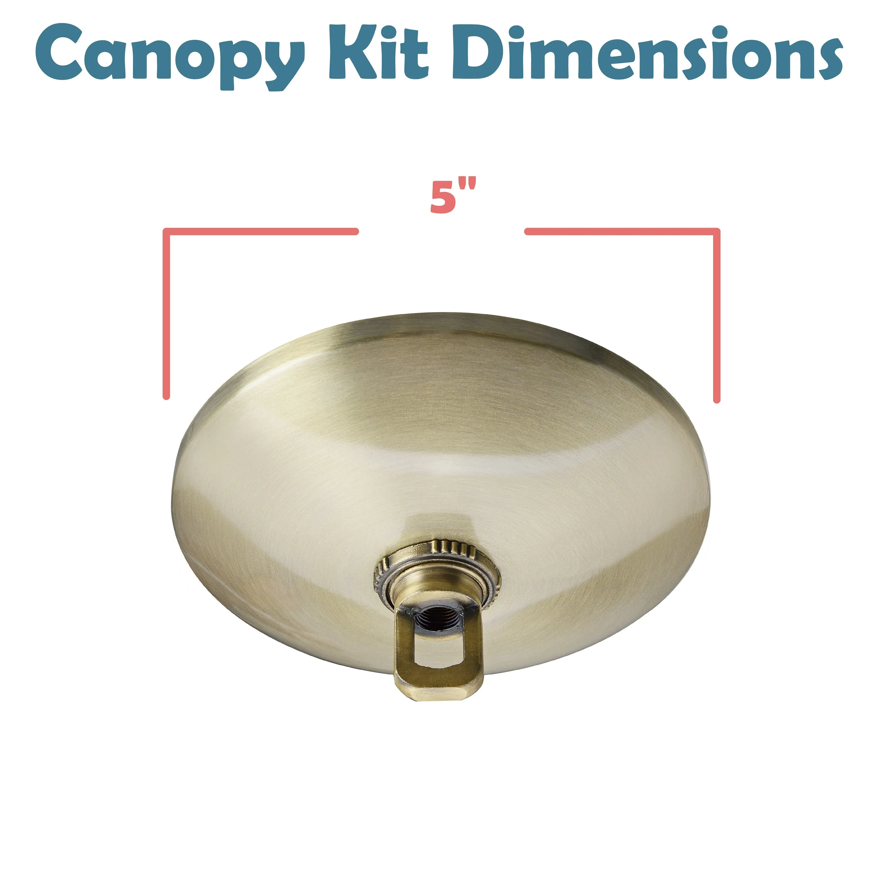 # 21511-3X Contemporary Chandelier Fixture Canopy Kit, 5" Diameter with Collar Loop, 1" Center Hole, Antique Brass, 1 Sets/Pack