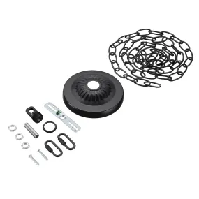 # 21519-11 Transitional Fixture Canopy Kit, 4-3/4" Diameter with Collar Loop, 1" Center Hole, Matte Black, 6Ft Heavy Chain, 1 Sets/Pack