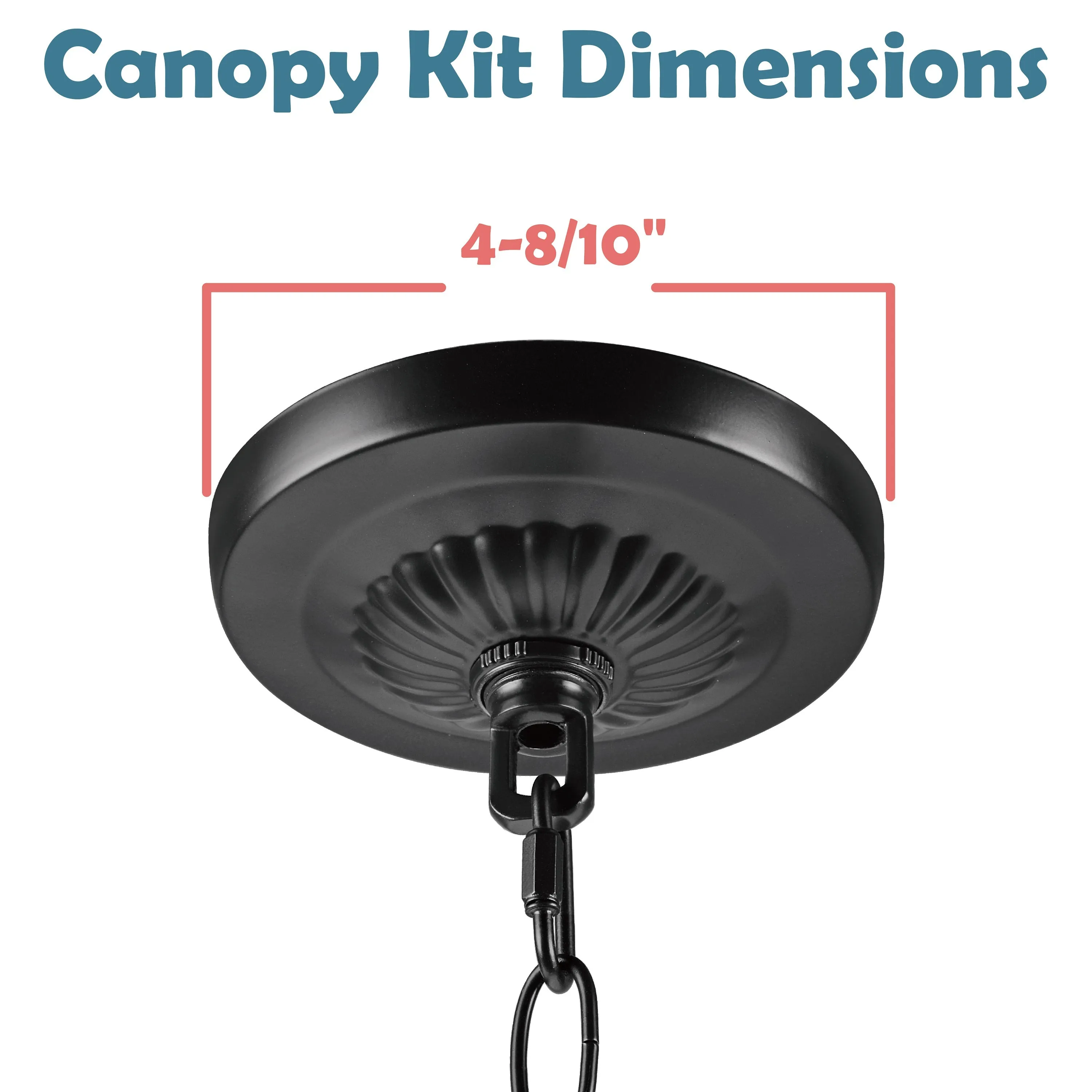 # 21519-11 Transitional Fixture Canopy Kit, 4-3/4" Diameter with Collar Loop, 1" Center Hole, Matte Black, 6Ft Heavy Chain, 1 Sets/Pack