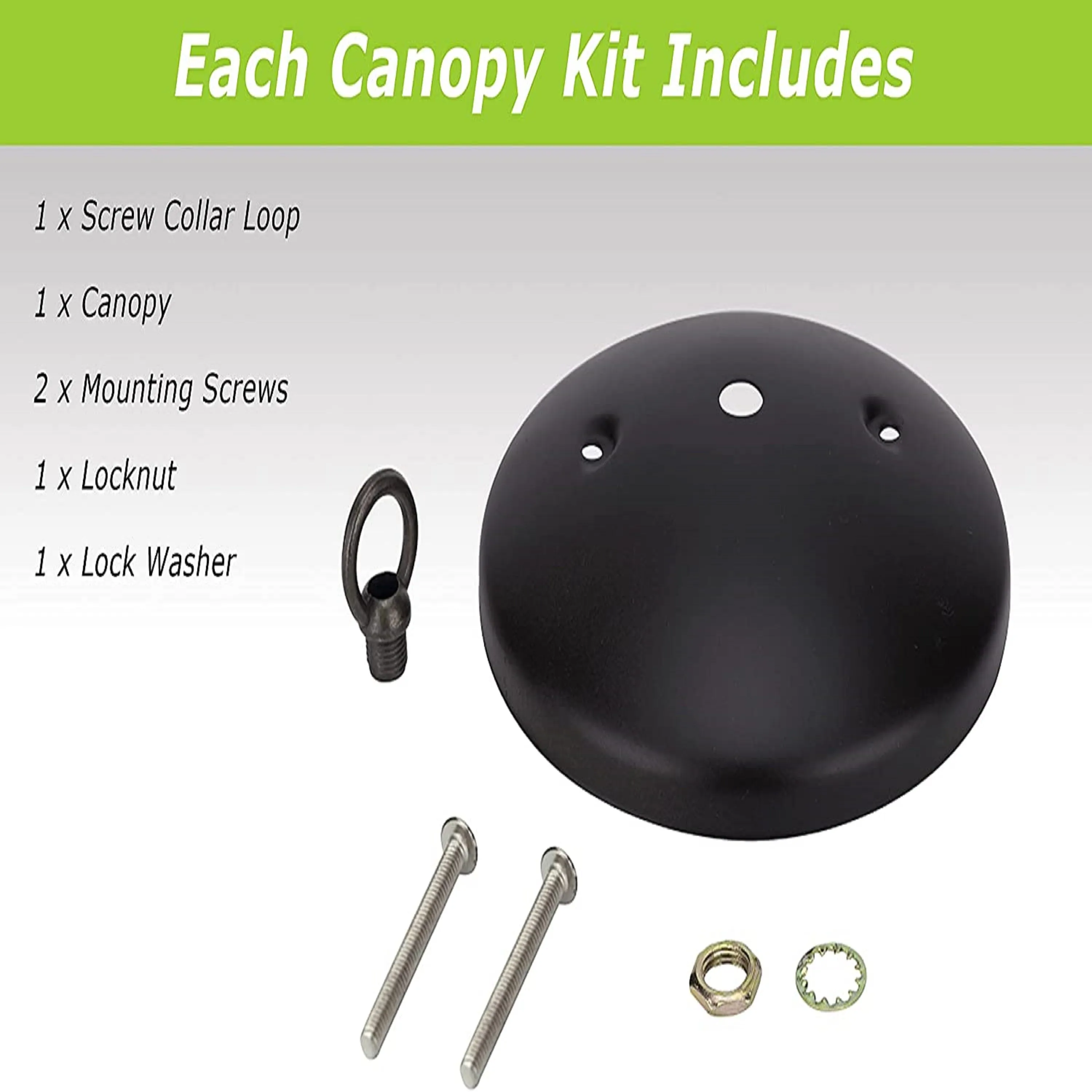 # 21522-X Modern Light Fixture Canopy Kit, 5" Diameter with Collar Loop, 7/16" Center Hole, Oil Rubbed Bronze