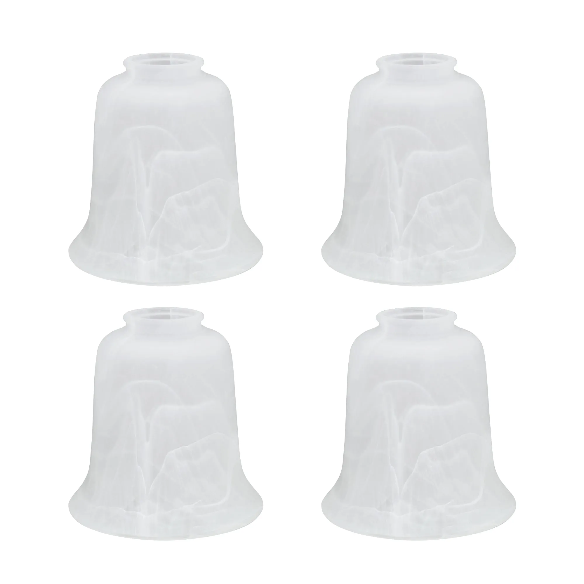 # 23024-4 Transitional Style Replacement Bell Shaped Alabaster Glass Shade, 2 1/4" Fitter Size, 5 1/4" high x 5 1/8" diameter, 4 Pack