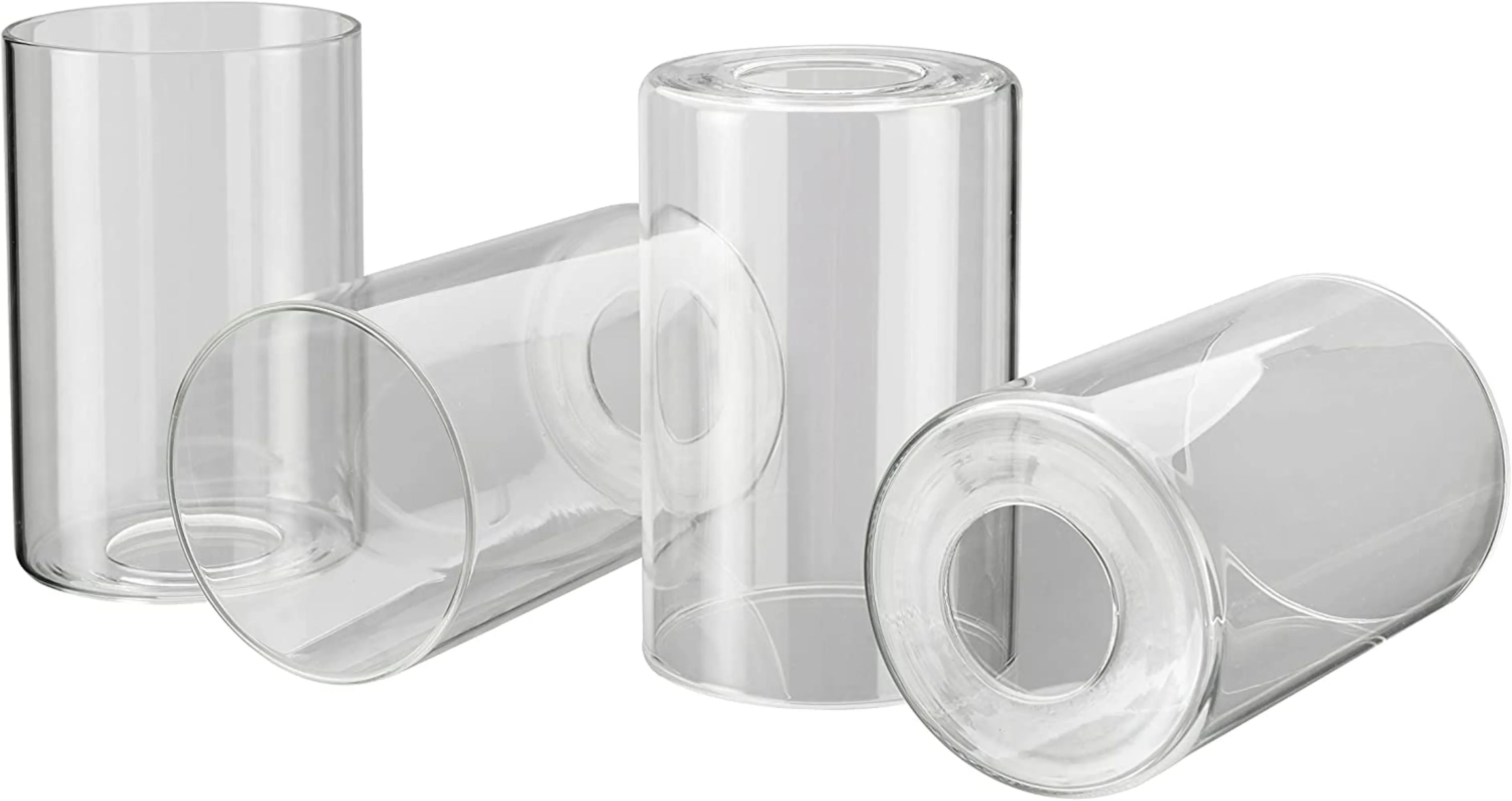 # 23616, Clear Cylinder Glass Shade.3-1/2"Dia x 5-1/2"H / Center Hole: 42mm. Sold in 1 / 2 / 3 & 4 Pack.