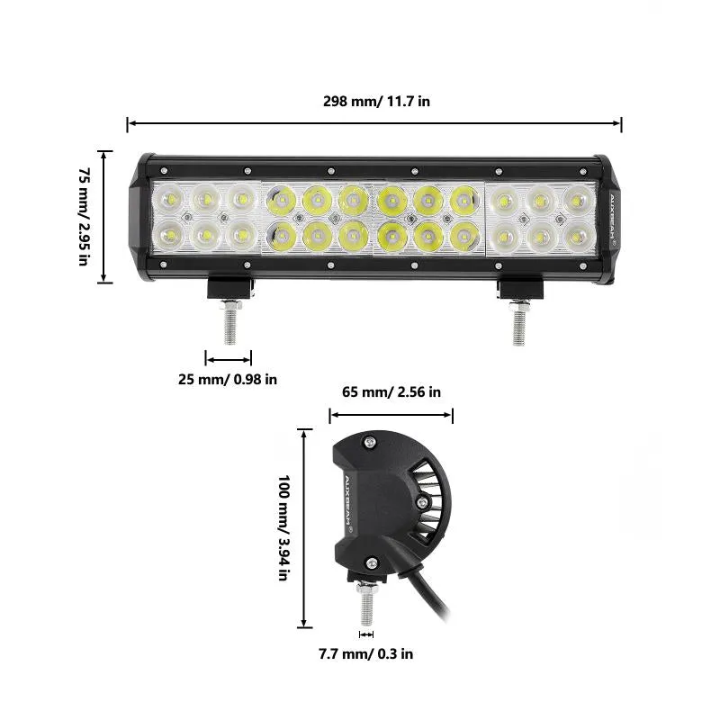 12 Inch Classic-SM Series Dual Row LED Light Bar Combo Beam with Wiring Harness for SUV ATV UTV Trucks Pickup Boat