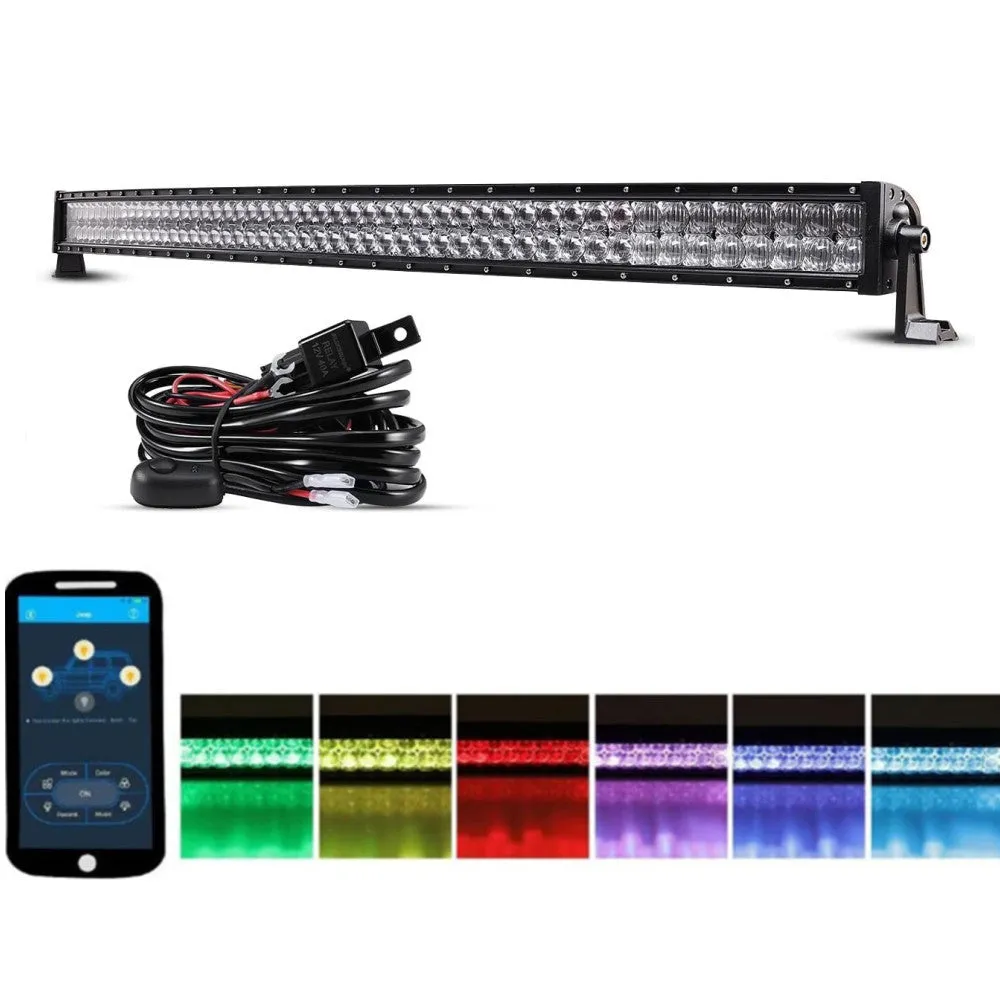 22"/32"/42" V-Series RGB Straight/Curved 5D lens Combo Beam Double Row LED Light Bar for 2002 Ford F150