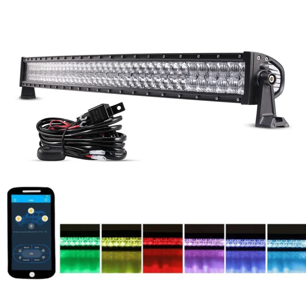 22"/32"/42" V-Series RGB Straight/Curved 5D lens Combo Beam Double Row LED Light Bar for 2002 Ford F150