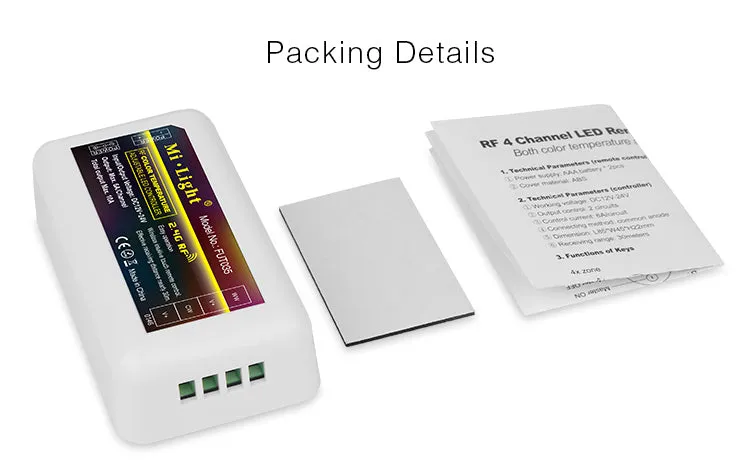 2.4GHz RF 4-Zone Dual Tone Strip Light Control Unit