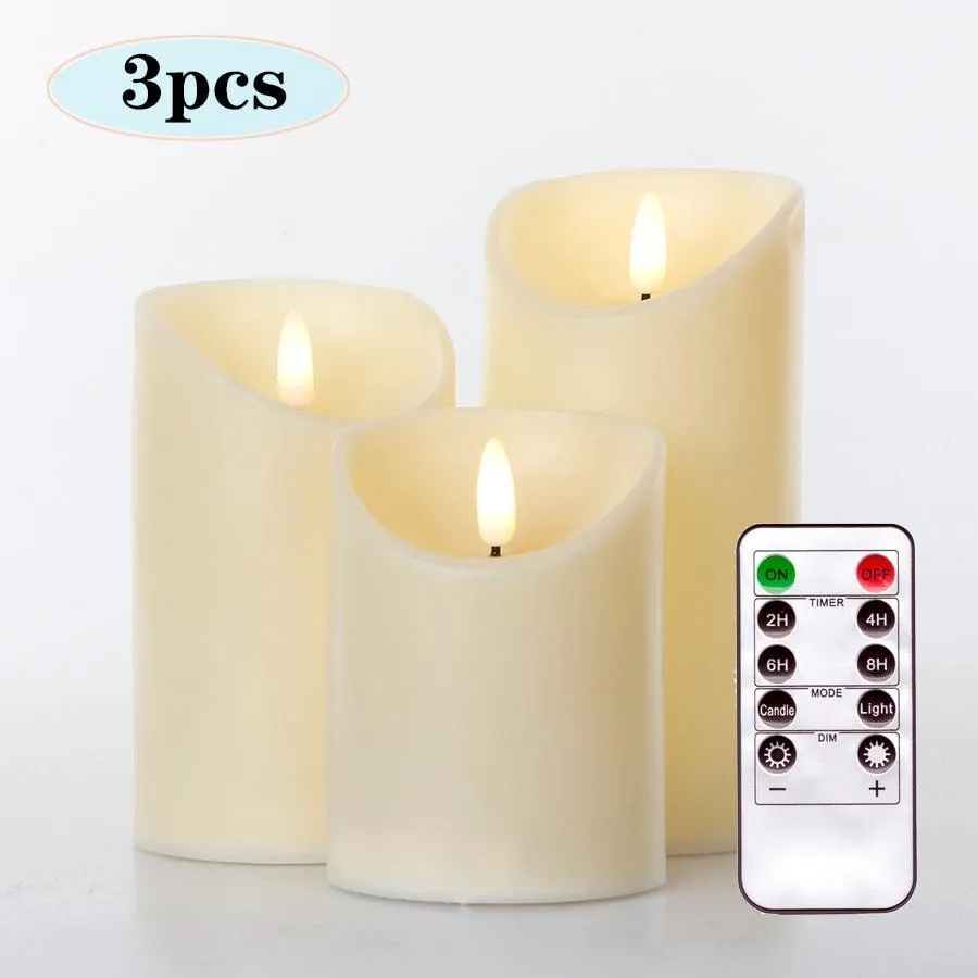 3pcs Remote Control LED Flameless Candle