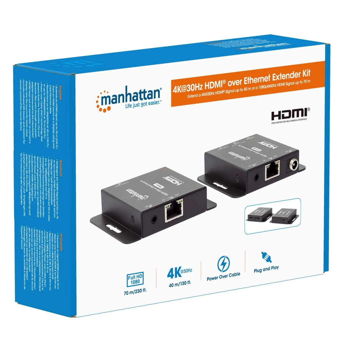 4K@30Hz HDMI over Ethernet Extender Kit