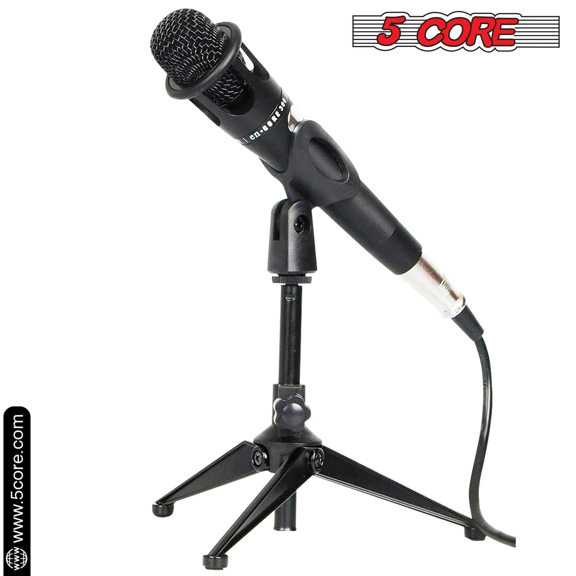 5 Core Universal Small Desktop Microphone Stand MS MINI TRI BLK 2PCS