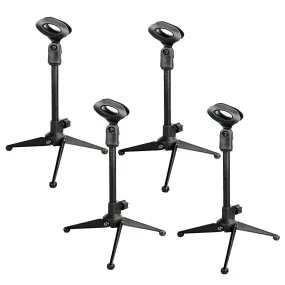 5 Core Universal Small Desktop Microphone Stand MS MINI TRI BLK 4PCS