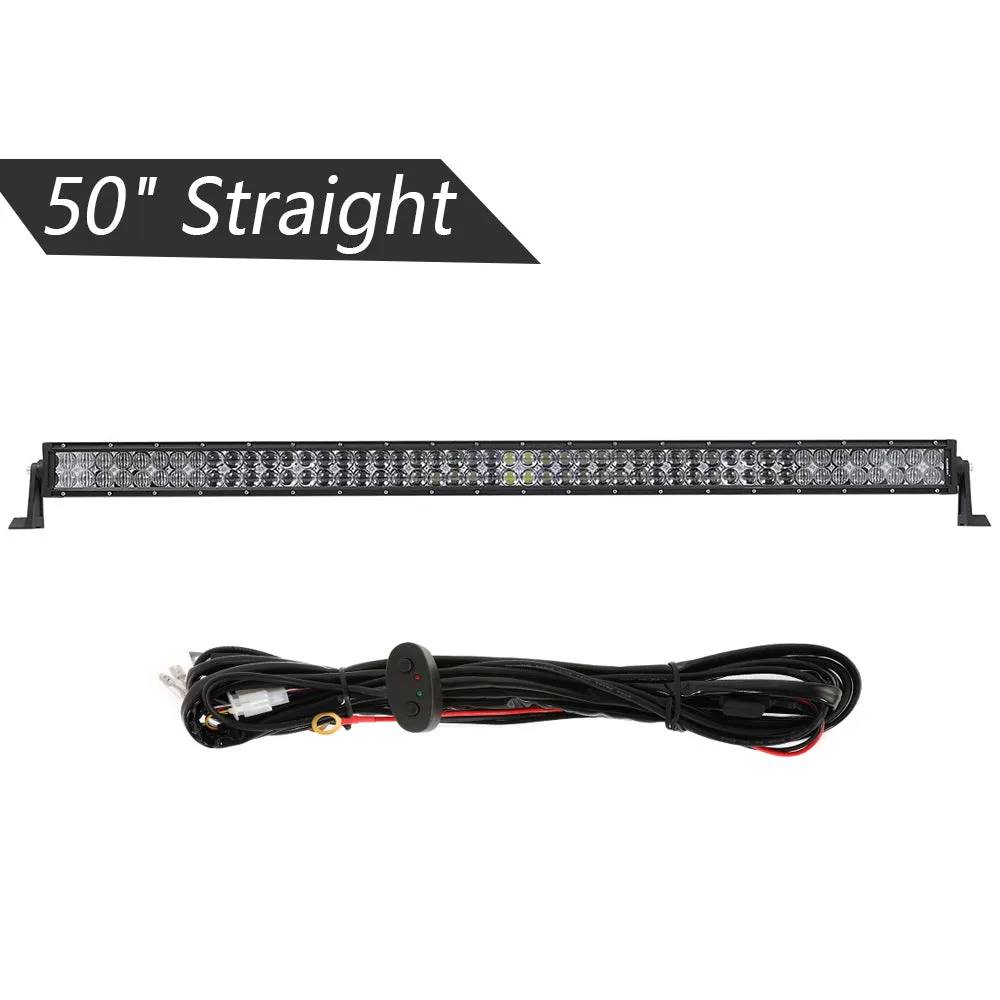 50 Inch 5D Series LED Light Bar   50" Straight LED Light Bar Windshield Mount Brackets for 2005-2015 Toyota Tacoma