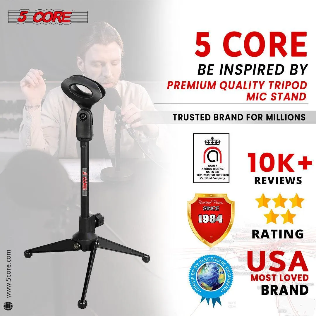 5Core Microphone Stand Tripod Mic Stand Universal Adjustable Desk