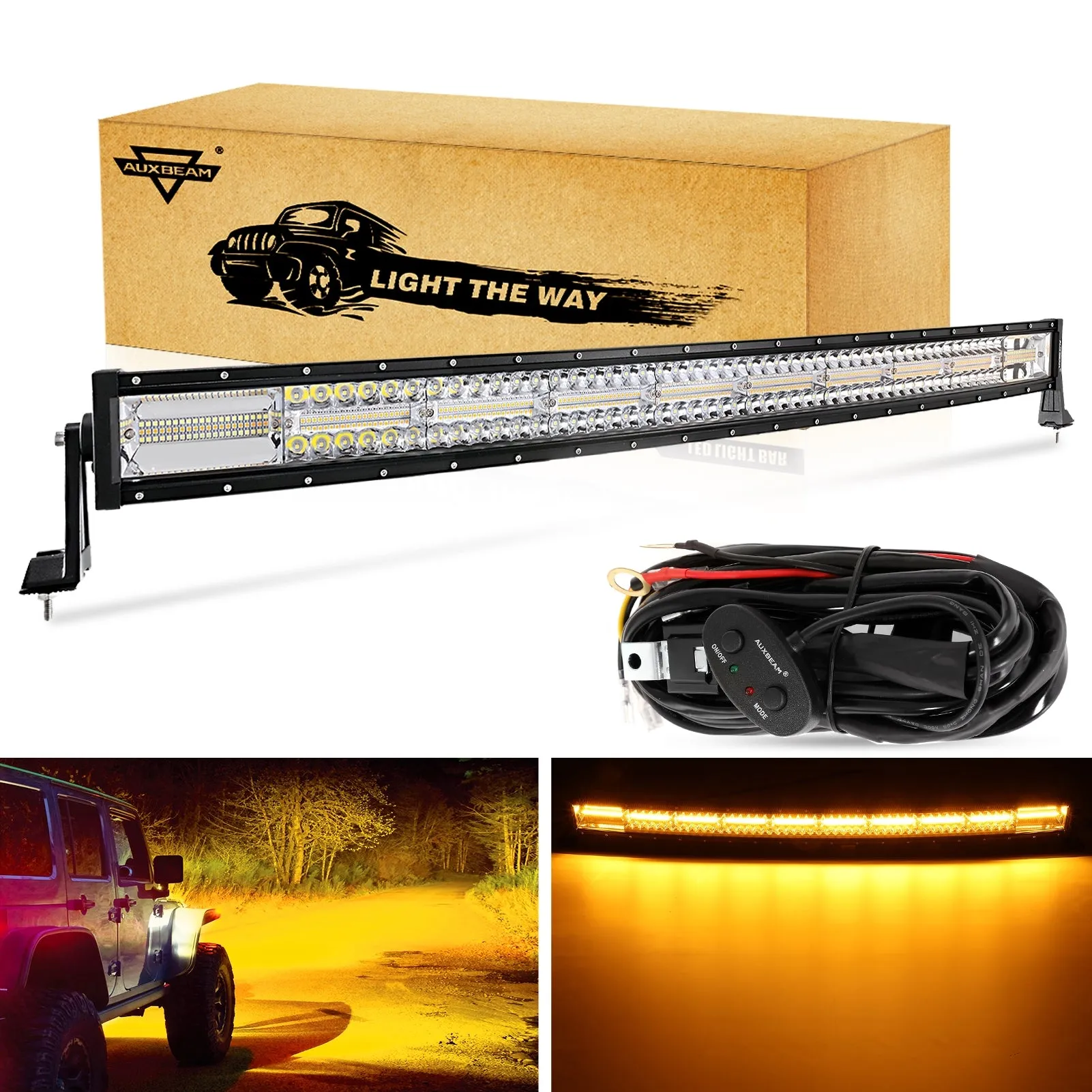 6 Modes Series 22 Inch/30 Inch/42 Inch/50 Inch White&Amber LED Light Bars