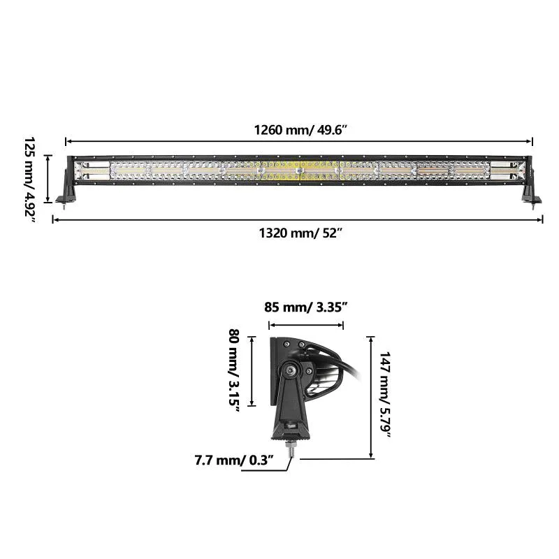 6 Modes Series 22 Inch/30 Inch/42 Inch/50 Inch White&Amber LED Light Bars