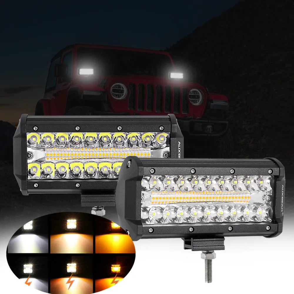 6 Modes Series 3 Inch/4Inch/7Inch/12Inch/20Inch White&Amber LED Light Bar