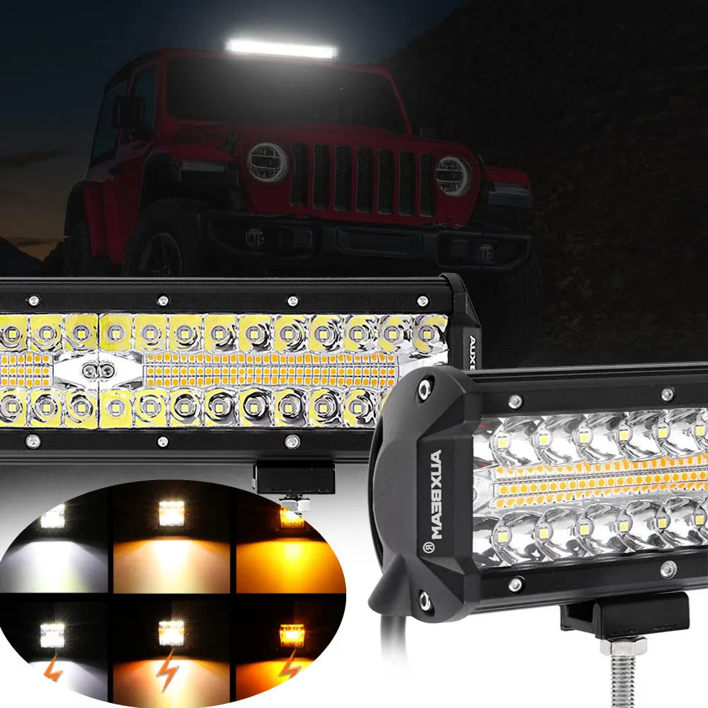 6 Modes Series 3 Inch/4Inch/7Inch/12Inch/20Inch White&Amber LED Light Bar