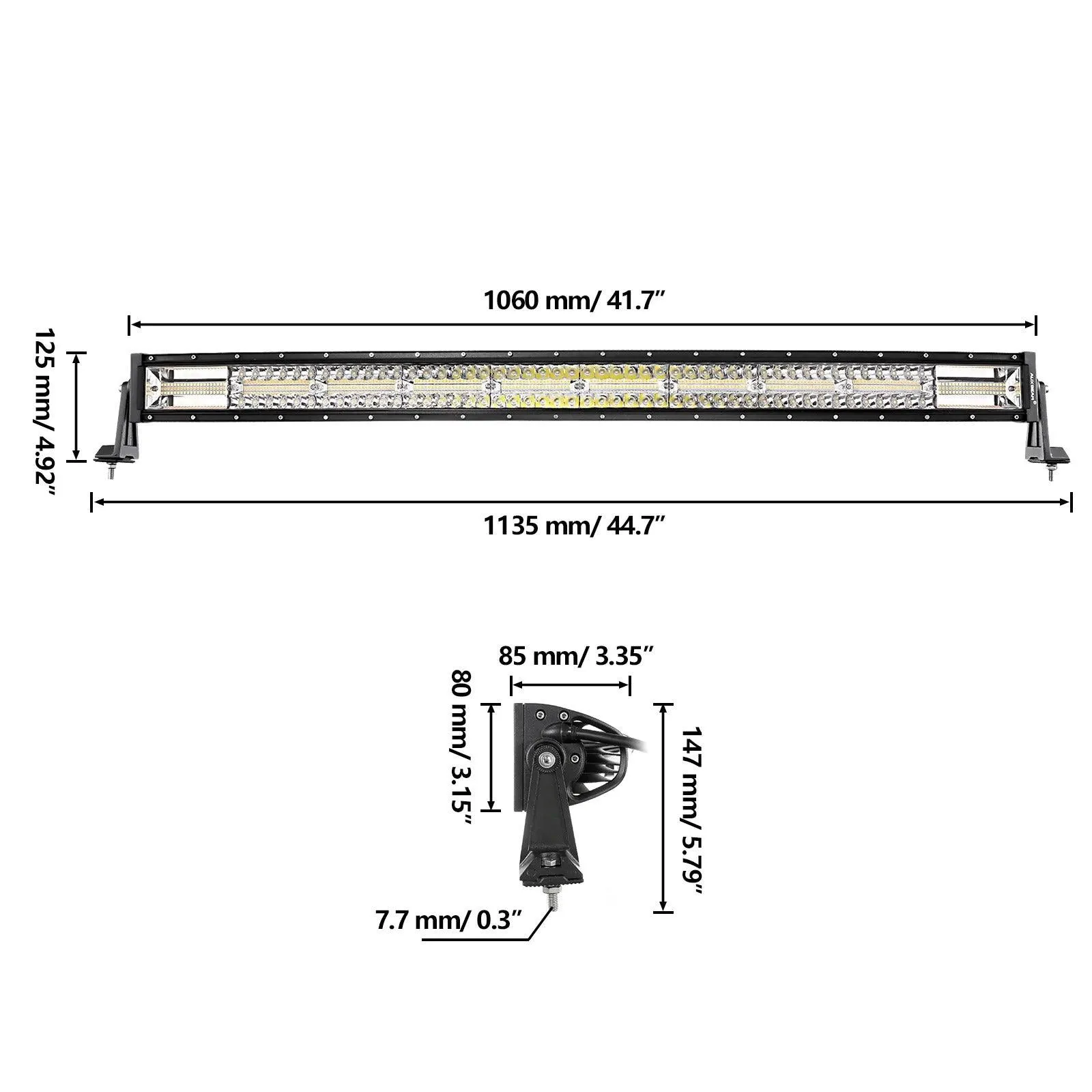 6 MODES SERIES White/Amber LED LIGHT BARS (22"-52")