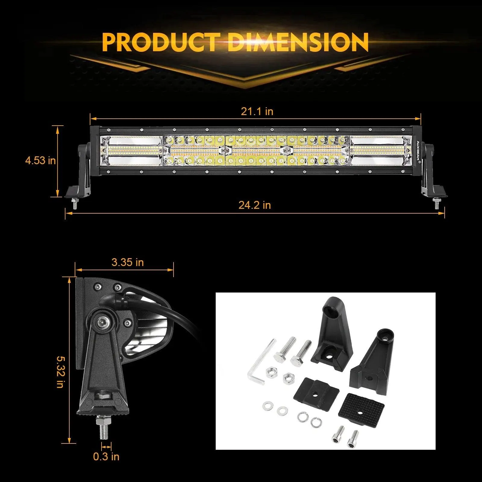 6 MODES SERIES White/Amber LED LIGHT BARS (22"-52")