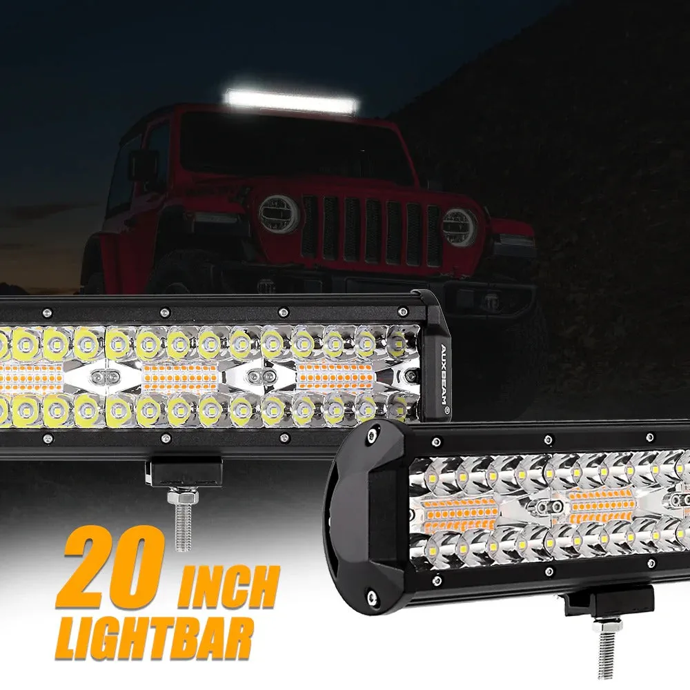 6 MODES SERIES White/Amber LED LIGHT BARS (3"-20")