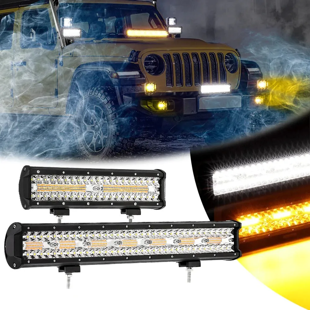 6 MODES SERIES White/Amber LED LIGHT BARS (3"-20")