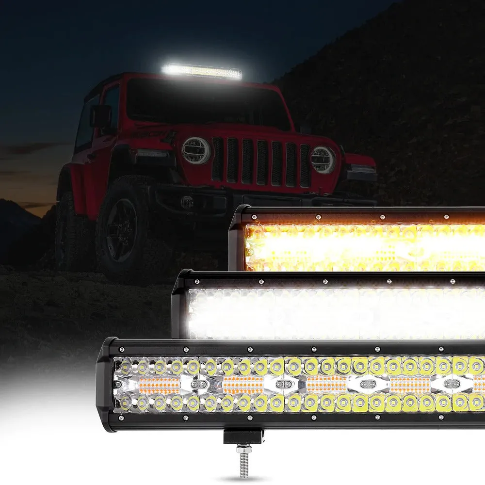 6 MODES SERIES White/Amber LED LIGHT BARS (3"-20")