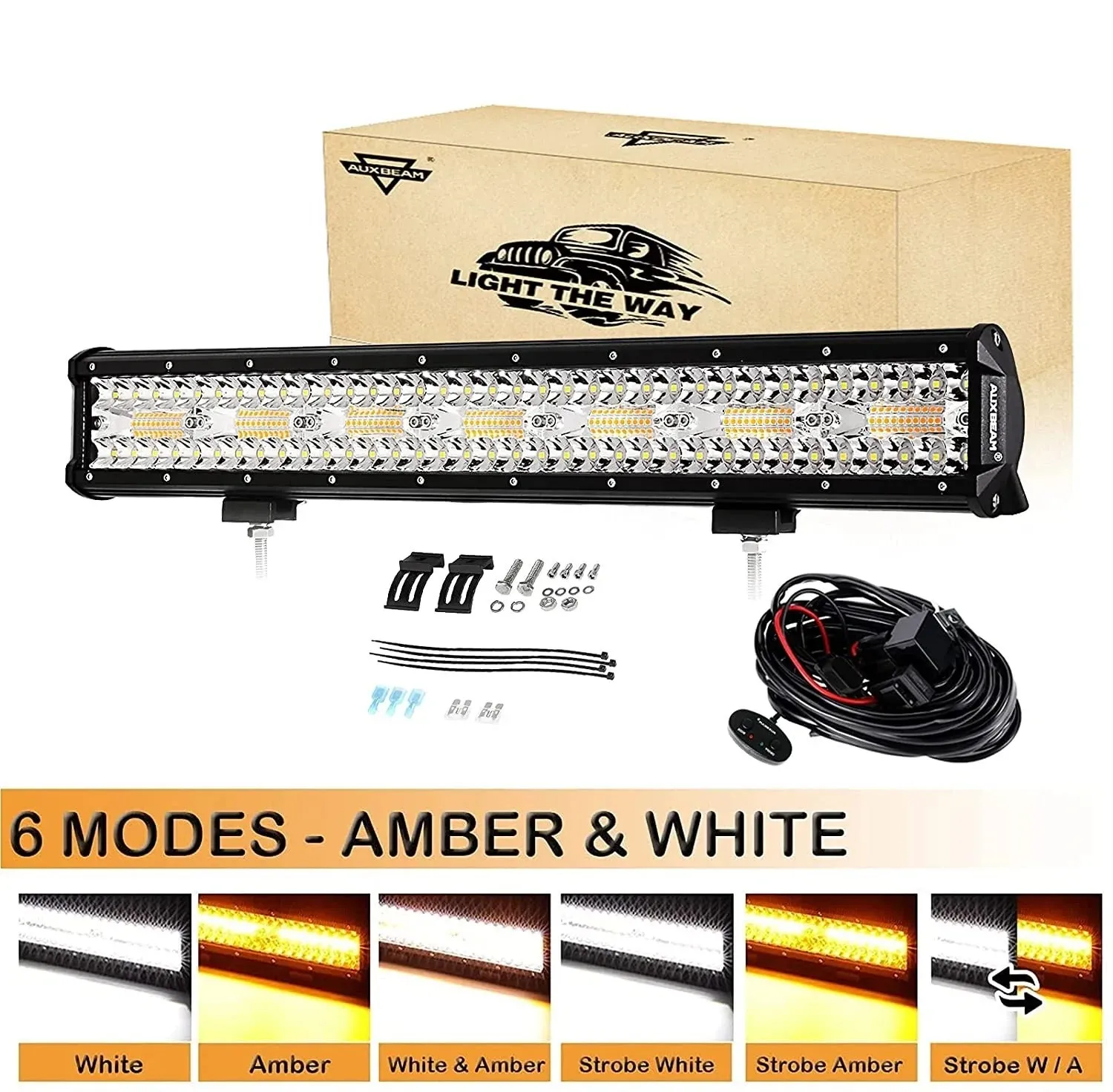 6 MODES SERIES White/Amber LED LIGHT BARS (3"-20")