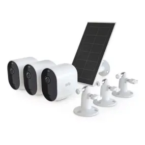 Arlo VMK4360P-1SCNAS Pro 5S 2K Spotlight Camera, 3 Cameras & 1 Solar Panel, White