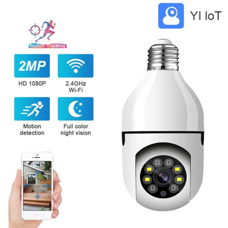 Aubess Surveillance E27 Lamp Wifi Camera Ptz Infrarood Nachtzicht Twee Manier Auto Tracking Voor Home Security Video