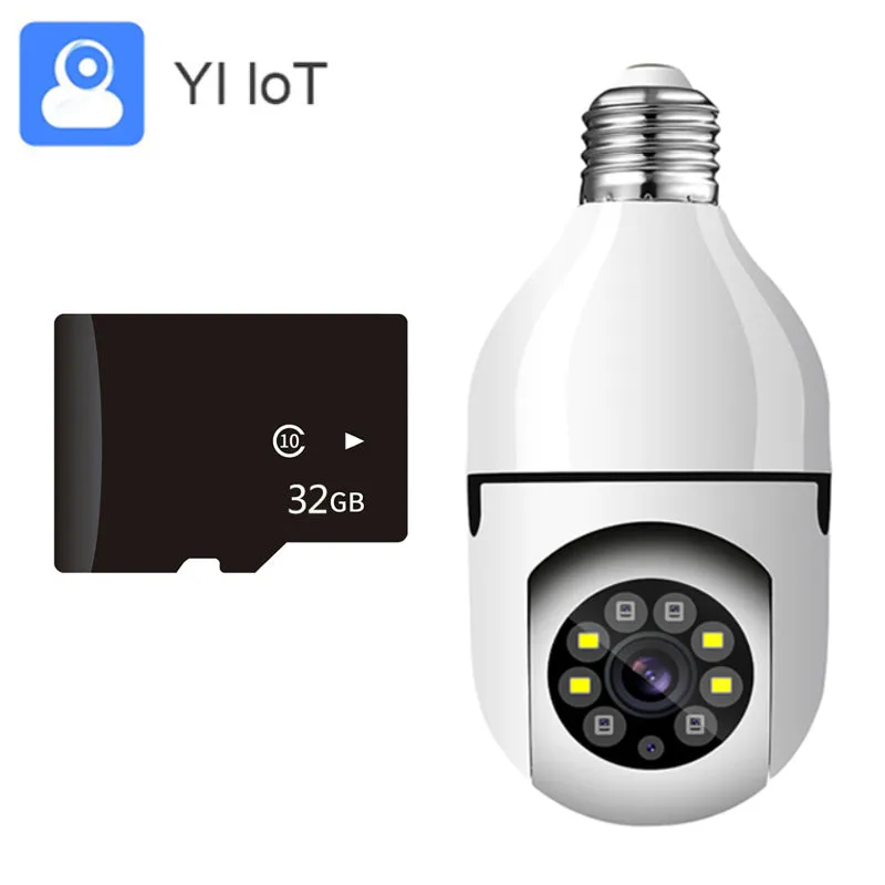 Aubess Surveillance E27 Lamp Wifi Camera Ptz Infrarood Nachtzicht Twee Manier Auto Tracking Voor Home Security Video