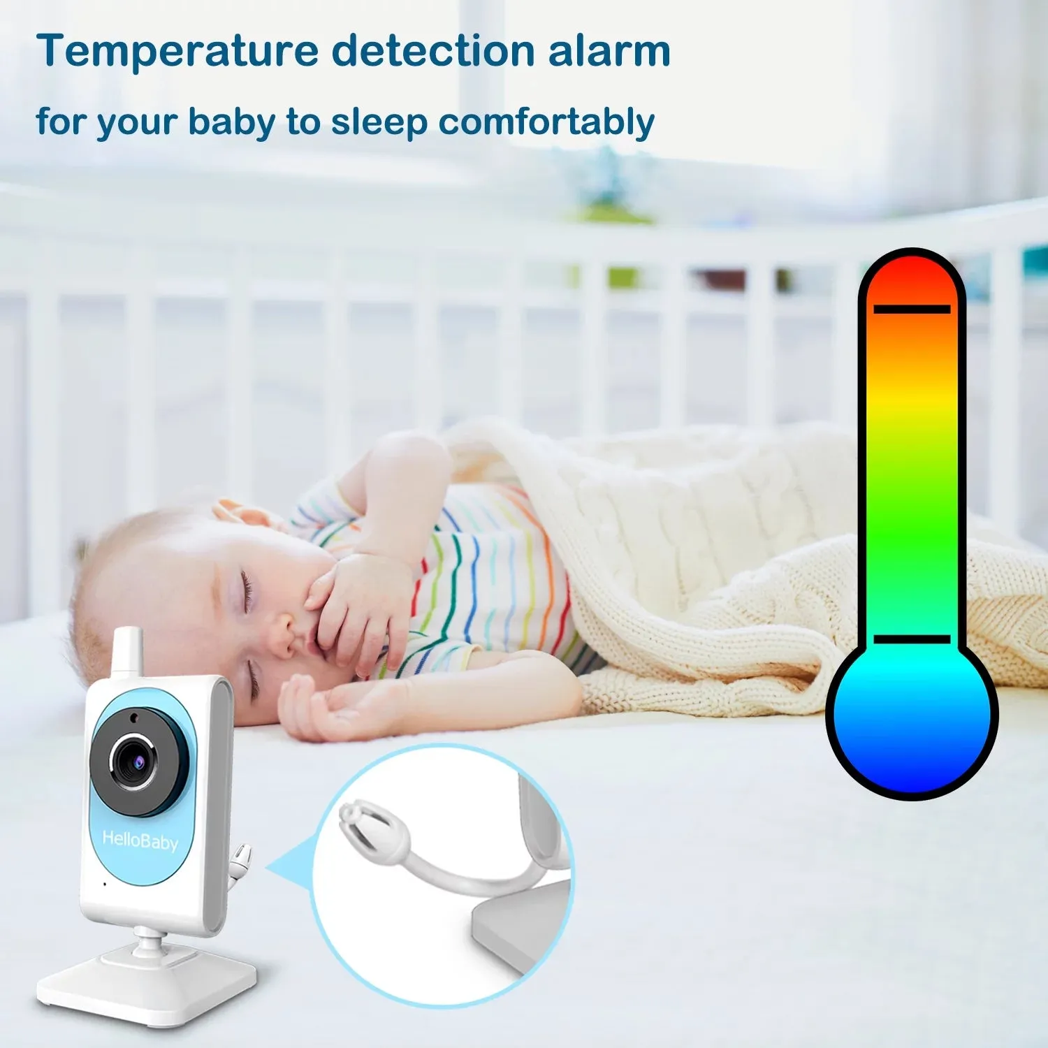 Baby Monitor- HB26 Video Baby Monitor with 2.4 Inch Screen, Night Vision, Temperature Sensor, VOX Mode, One-Way Talk