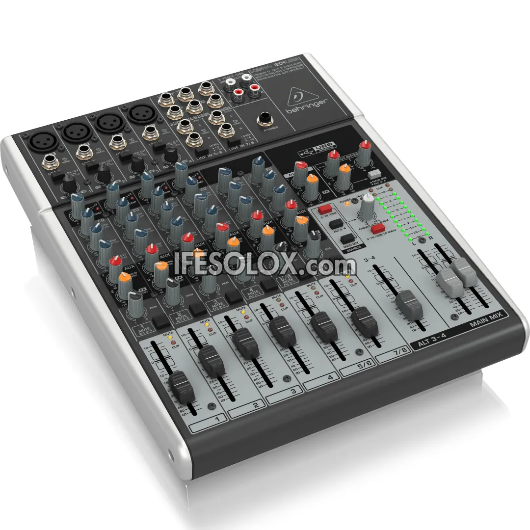 Behringer XENYX 1204USB 12-Input Mixer with XENYX Mic Preamps, British EQ and USB Audio Interface - Brand New