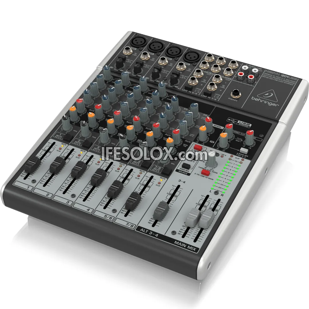 Behringer XENYX 1204USB 12-Input Mixer with XENYX Mic Preamps, British EQ and USB Audio Interface - Brand New