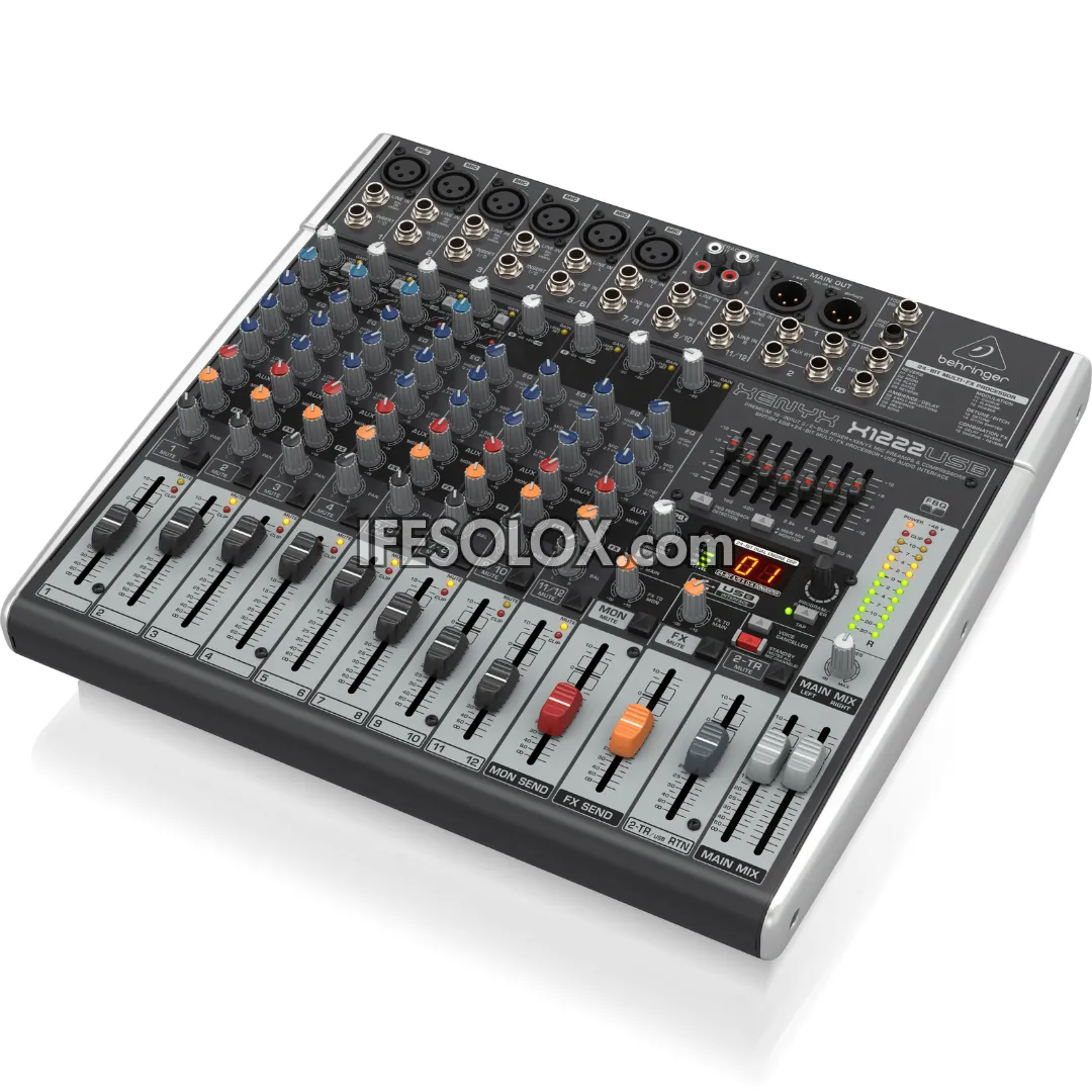 Brand New Behringer XENYX X1222USB 16-Input Mixer with XENYX Mic Preamps, Multi-FX Processors, and USB Audio Interface - Enhanced Performance