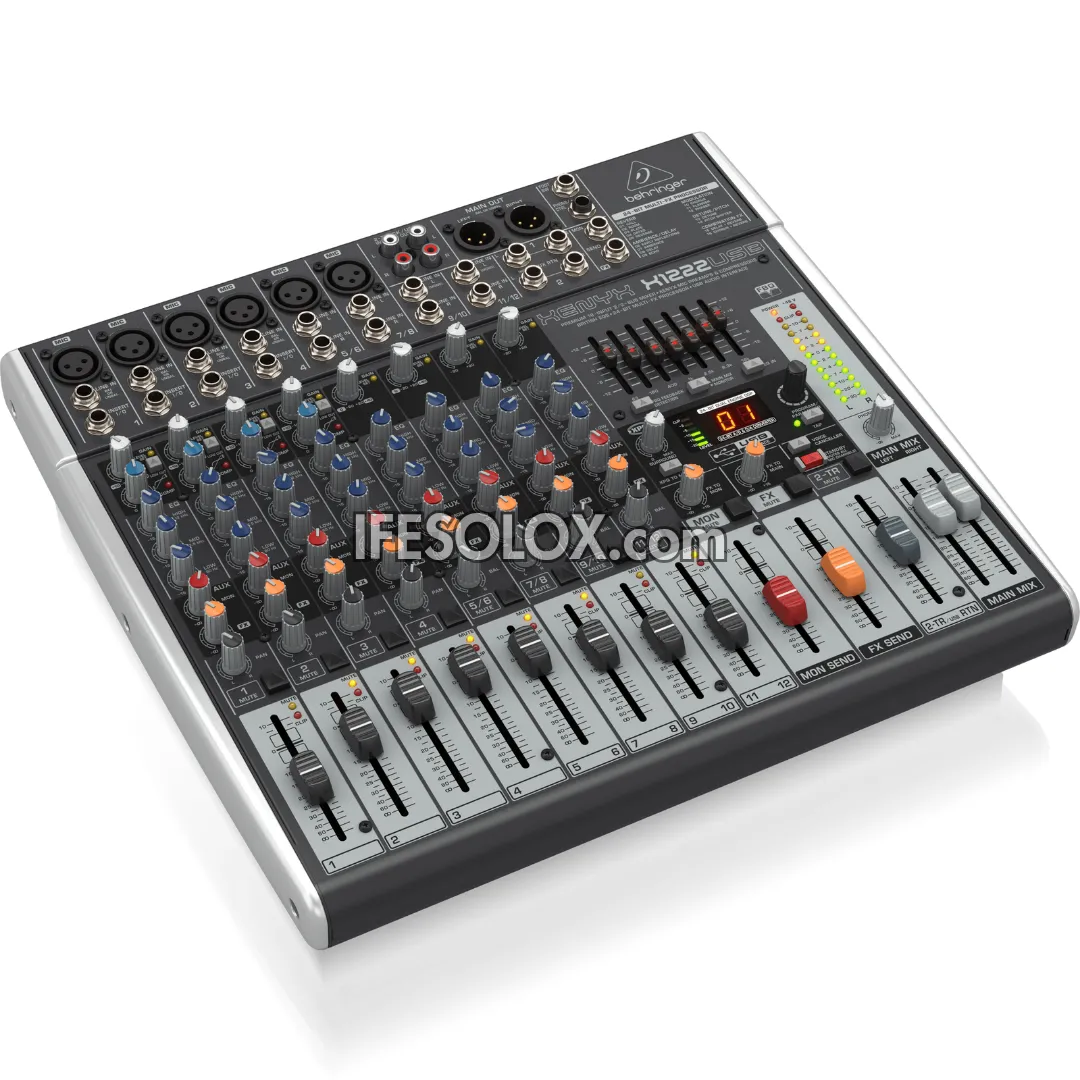 Brand New Behringer XENYX X1222USB 16-Input Mixer with XENYX Mic Preamps, Multi-FX Processors, and USB Audio Interface - Enhanced Performance