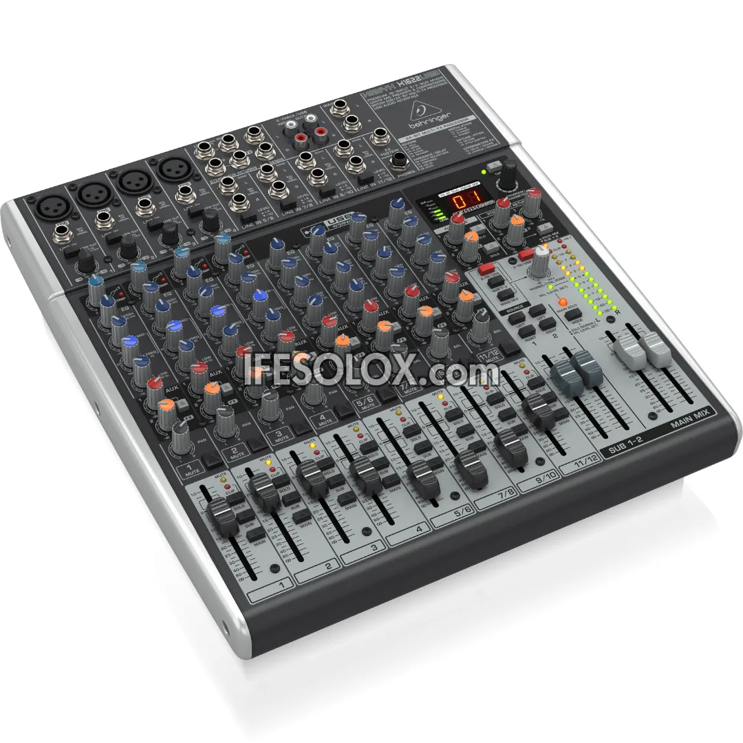 Behringer XENYX X1622USB 16-Input Mixer with XENYX Mic Preamps, Multi-FX Processors and USB Audio Interface - Brand New