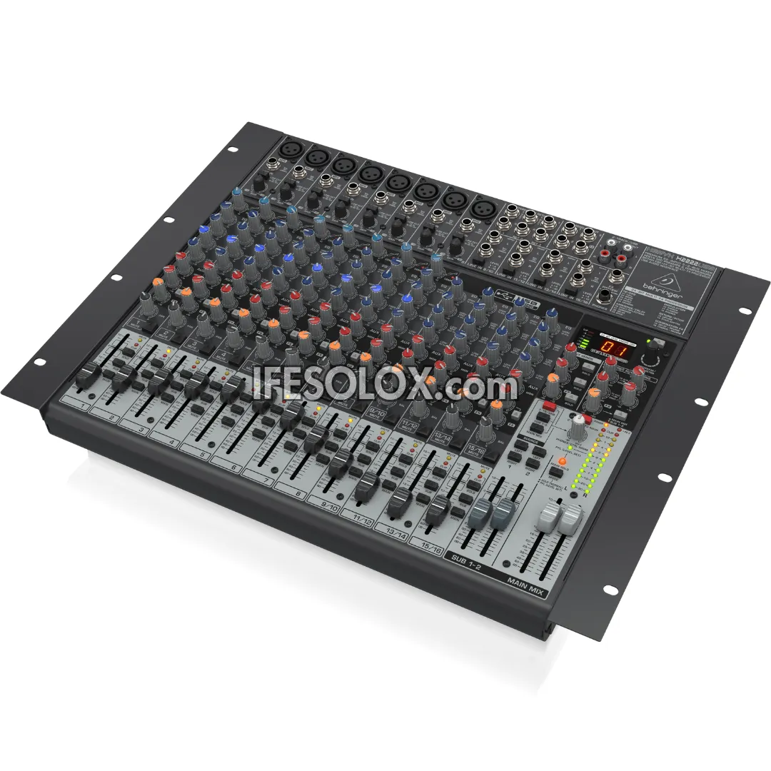 Behringer XENYX X2222USB 22-Input Mixer with XENYX Mic Preamps, Multi-FX Processors and USB Audio Interface - Brand New