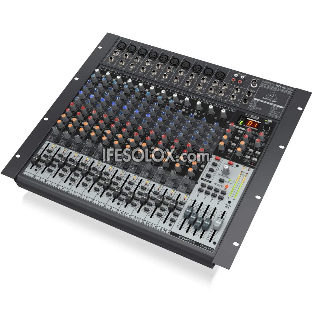 Behringer XENYX X2442USB 22-Input Mixer with XENYX Mic Preamps, Multi-FX Processors and USB Audio Interface - Brand New