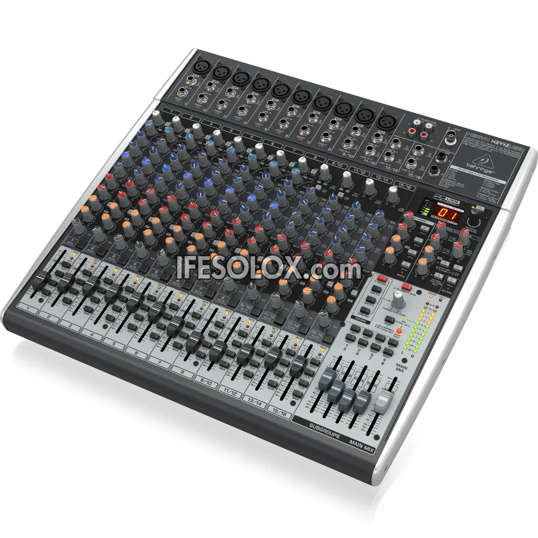 Behringer XENYX X2442USB 22-Input Mixer with XENYX Mic Preamps, Multi-FX Processors and USB Audio Interface - Brand New