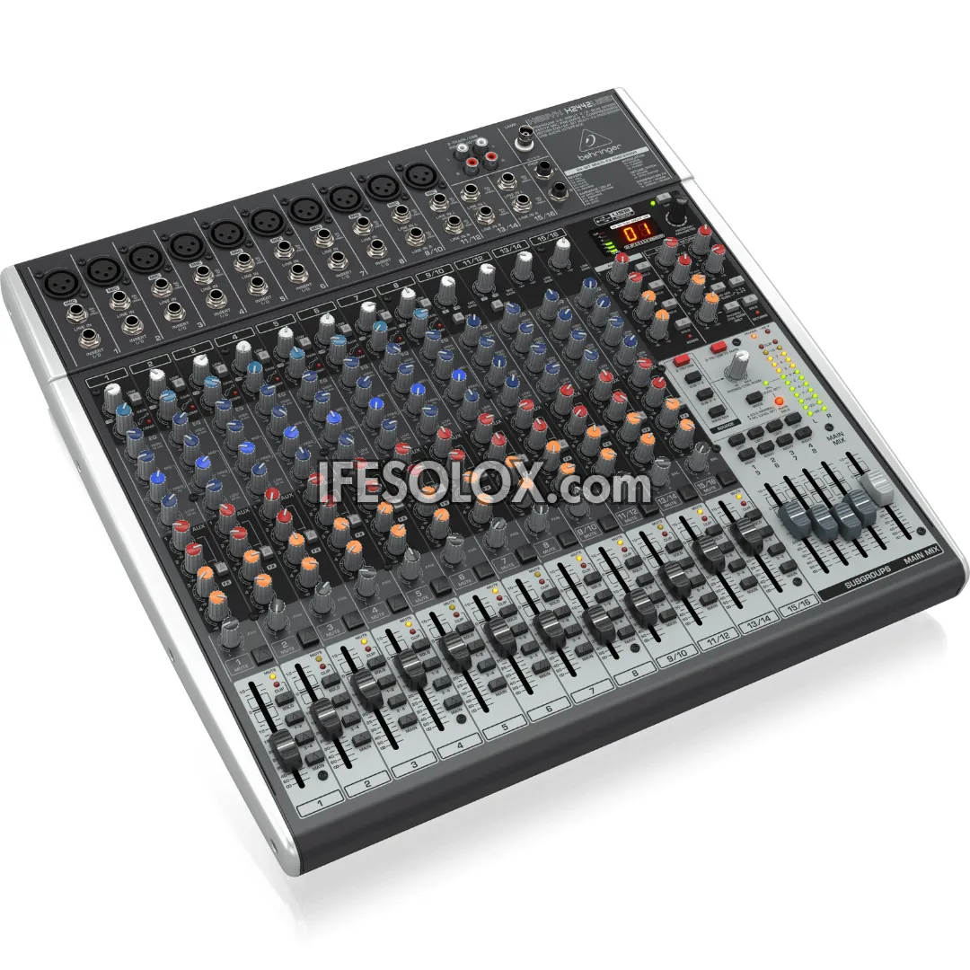 Behringer XENYX X2442USB 22-Input Mixer with XENYX Mic Preamps, Multi-FX Processors and USB Audio Interface - Brand New