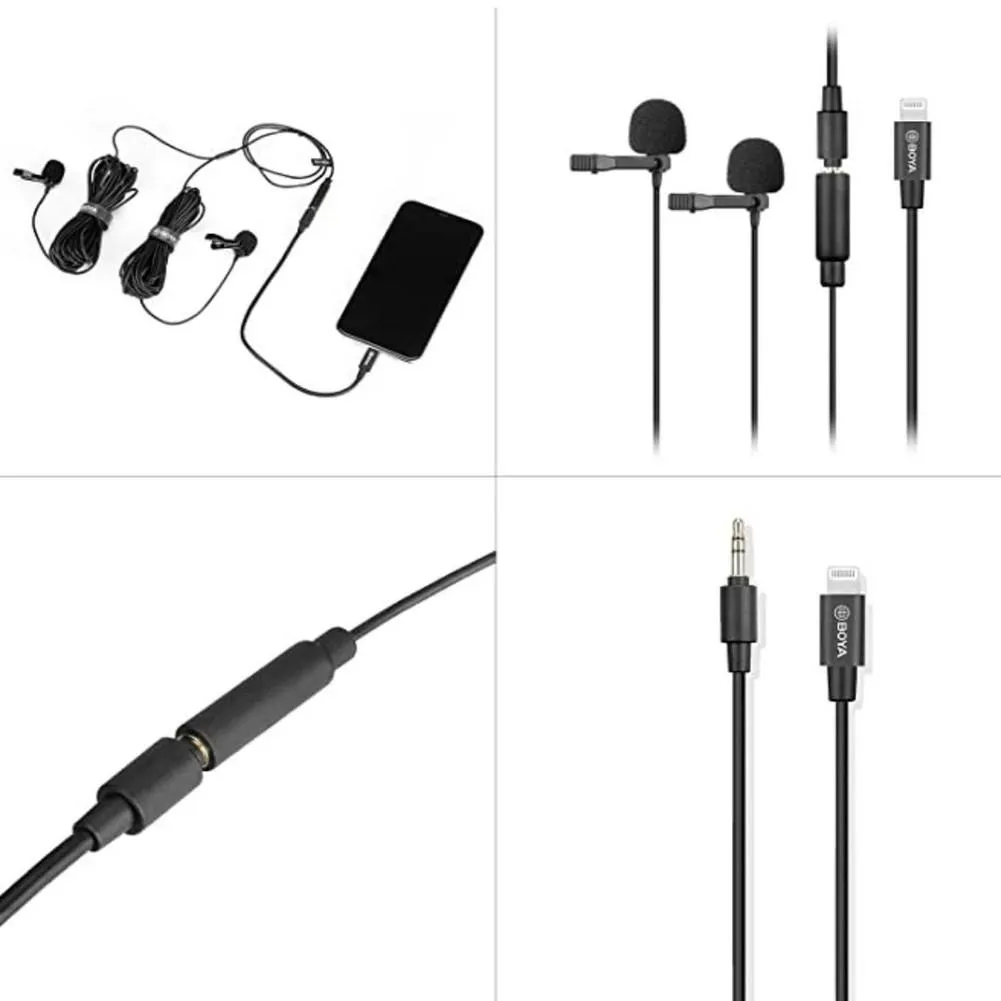 BOYA BY-M2D Digital Dual Lavalier Microphone for Apple Smartphones