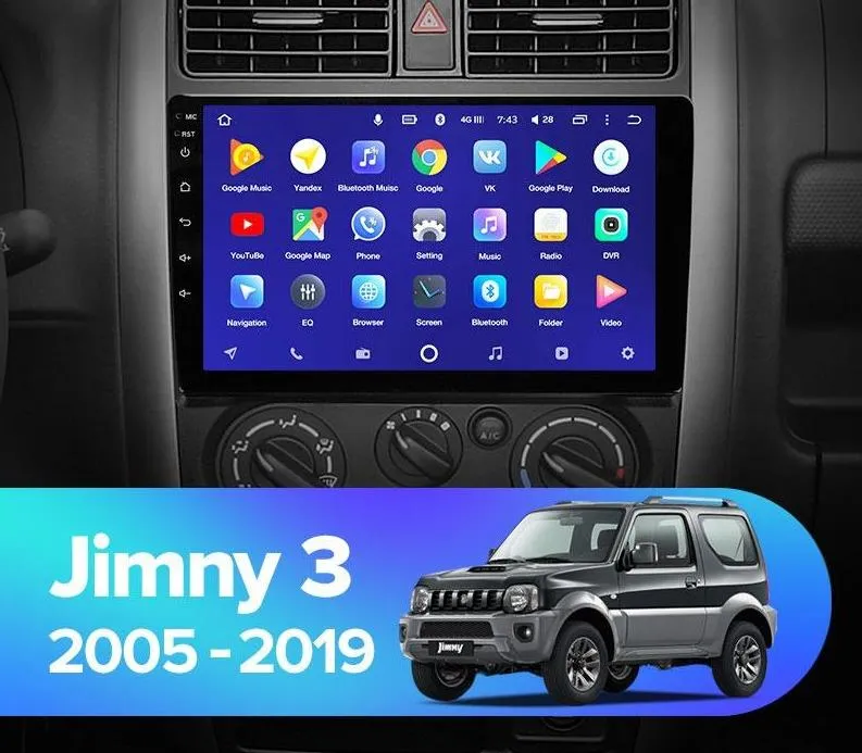 Car Dealz 10.2" Android 10.0 Suzuki Jimny 3 2005 - 2019 In Dash Plus OEM Fascia