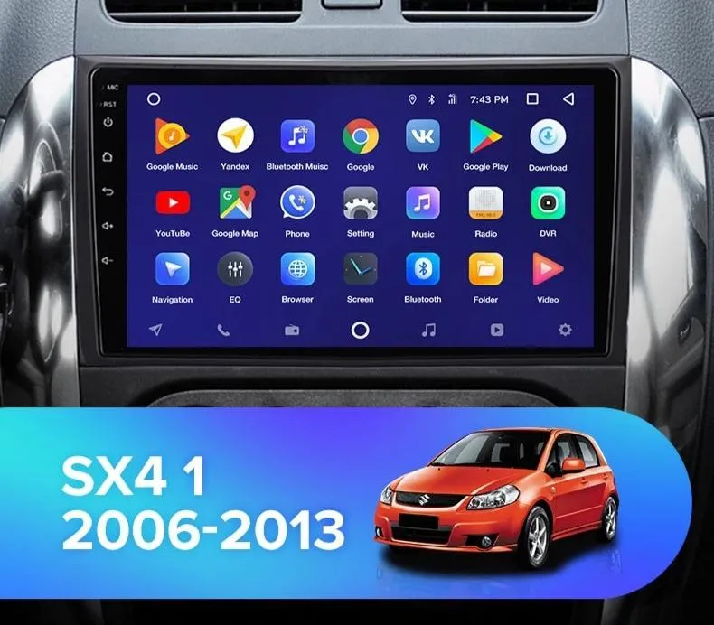 Car Dealz 10.2" Android 10.0 Suzuki SX4 1 2006-2014 In Dash Plus OEM Fascia