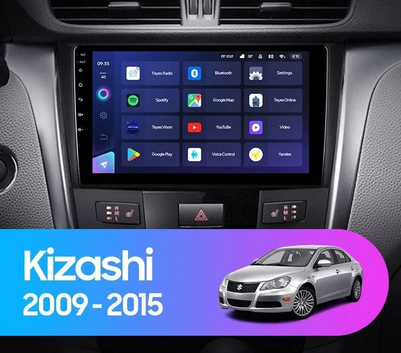 Car Dealz 10.2" Android 12.0 For Suzuki Kizashi 2009 - 2015 In Dash Plus OEM Fascia