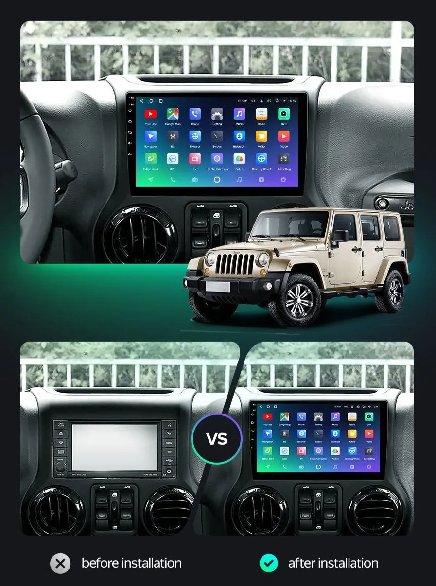 Car Dealz Premium Advanced 4G Data Model 10.2" Android 12.0 For Jeep Wrangler 3 JK 2010 - 2018