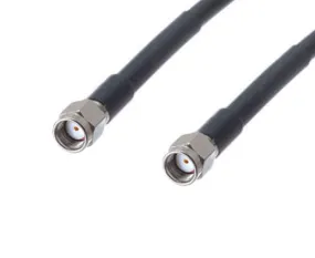 Coax Patch Cable: MIG-195 Low Loss RF, 1' to 100' Reverse, SMA-Male to SMA-Male