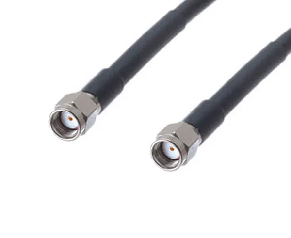 Coax Patch Cable, MIG-240, Low Loss RF, 1' to 100' Reverse, SMA-Male 180 degree to SMA-Male 180 degree