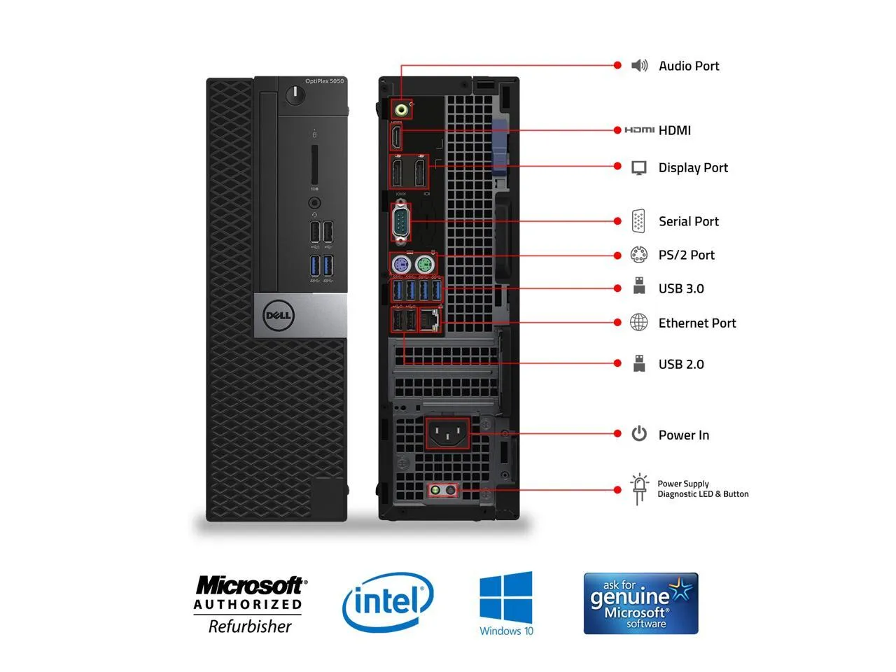 Dell OptiPlex 5050 (SFF) - Premium Business Desktop - Intel Core i5-6500 Quad Core @ 3.2 GHz (6th Gen), 32GB RAM, 1TB SSD, USB 3.0, Triple Screen Support: HDMI, DisplayPort x2, VGA, (Wi-Fi, Keyboard & Mouse) Certified Refurbished, 1 Year Warranty