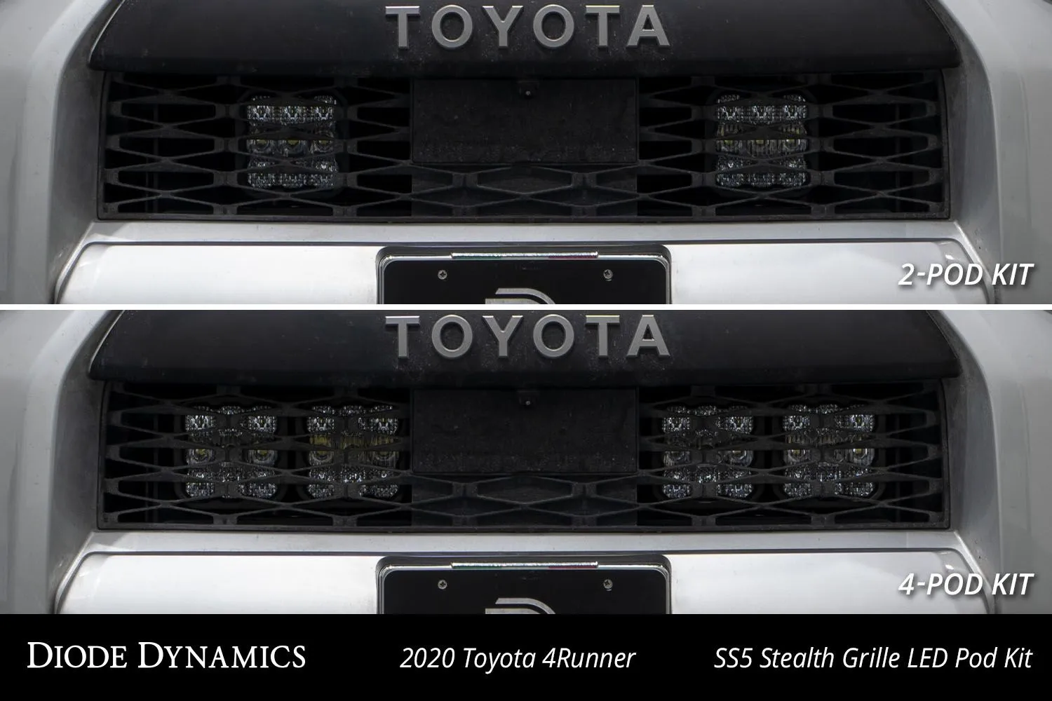 Diode Dynamics SS5 Stealth Grille LED Pod Kit For 4Runner (2014-2024)