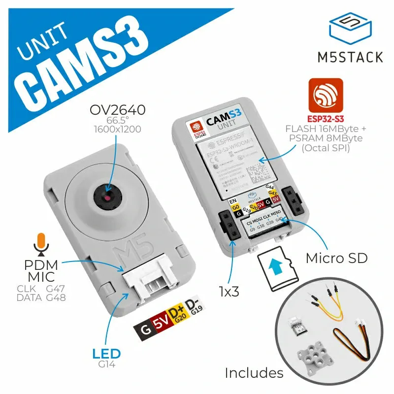 [EOL] Unit CamS3 Wi-Fi Camera (OV2640)