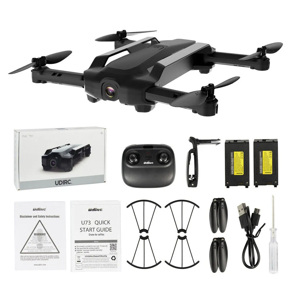 Foldable FPV Video Drone with 720P HD Camera & 2 Batteries